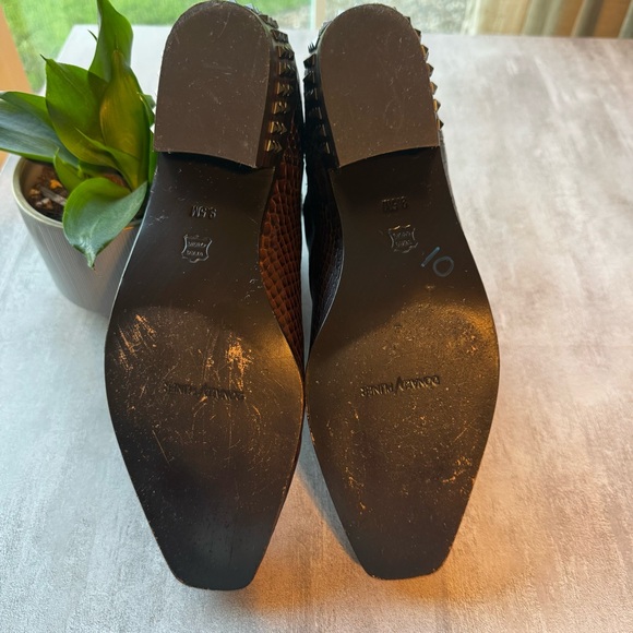Donald Pliner Milann Studded Heel Dark Brown Slip On Leather Boots 9.5 Grunge - Picture 9 of 14